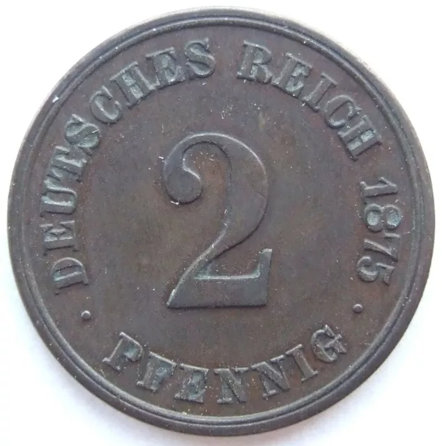 Moneta Reich Tedesco Impero Tedesco 2 Pfennig 1875 A IN Extremely fine