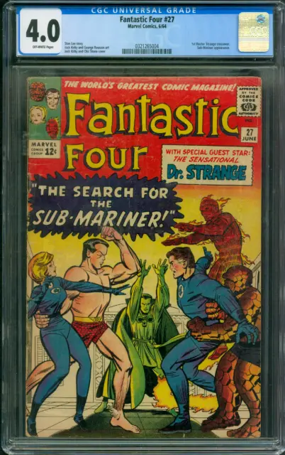 Fantastic Four 27 CGC 4.0 1st Dr. Strange crossover 6/1964 Stan Lee Kirby art