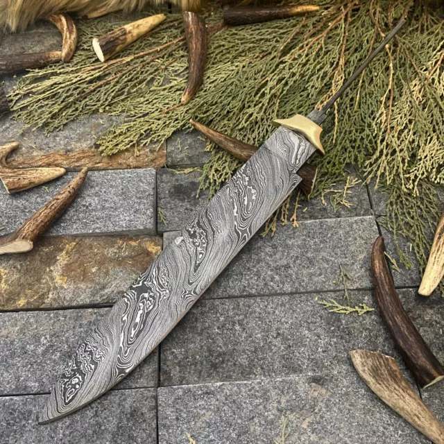 SHARDBLADE Custom Hand Forged Damascus Steel Hunting Bowie Blank Blade Knife