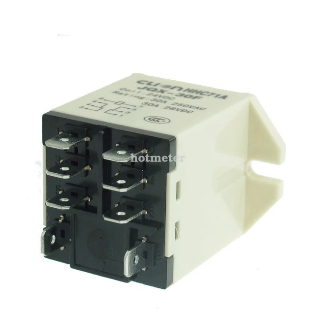 Relais électrique JQX-30F – 30A 250V AC – 12V DC – 8 Broches – DPDT – Neuf
