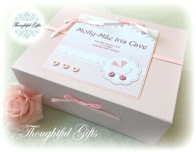 Personalised MEDIUM/ LARGE Baby Girl's Keepsake Box/ Memory Box/ New Baby Gift