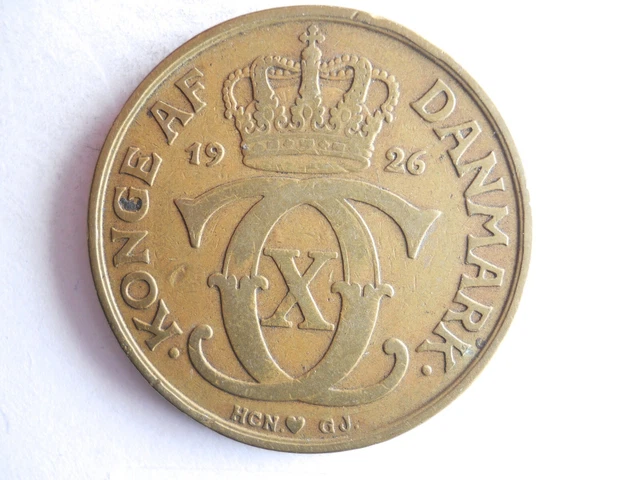 1926 DENMARK 2 KRONER - Excellent Coin - FREE SHIP - Bin #703