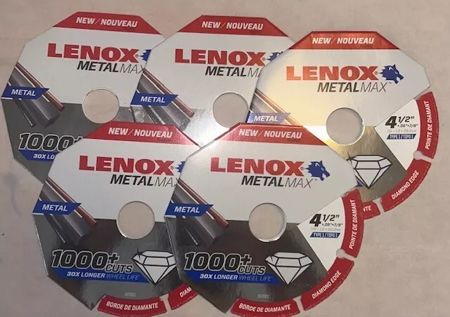 Lenox Tools METALMAX Diamond Edge Cutoff Wheel - 4.5" X 7/8" QTY - 5