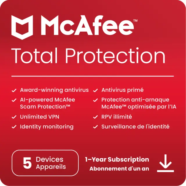 McAfee Total Protection 2024 | DIRECT FROM MCAFEE | Same Day Digital Delivery