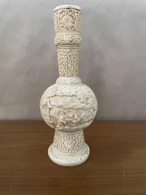 Jarrón tallado arte asiático pesado inseguro de material