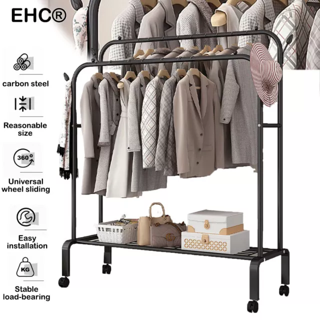 Strong Heavy Duty Metal Coat Garment Rack Stand Hall Tree Clothes Rails Hanger