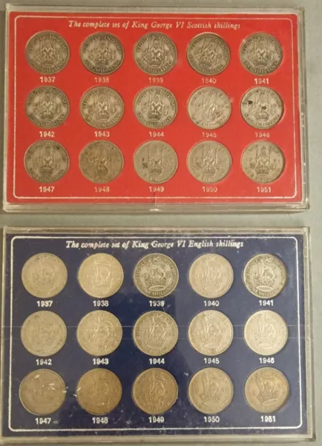2 Complete Sets of King George VI English And Scottish shillings. Lot 21