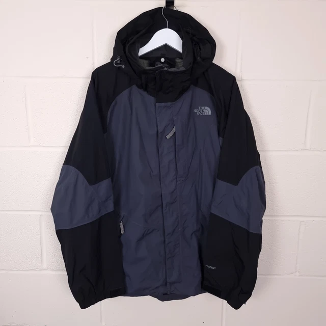 THE NORTH FACE Hyvent Ski Jacket Mens L Large Waterproof Shell Hooded Grey Black