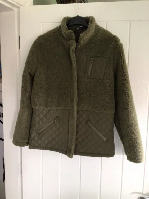 George Girls Khaki Fleece Zip Up Jacket Age 14-16 Years