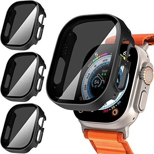 3-Pack Apple Watch Ultra 49mm Privacy Screen Protector Case