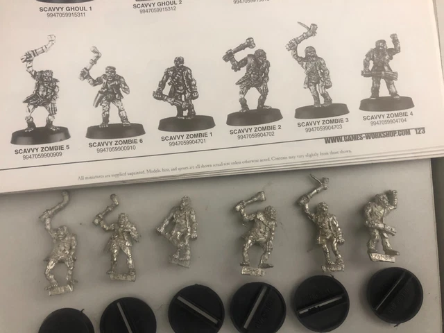 Warhammer 40K Necromunda Classic Scavvy Zombies FULL SET of 6 metal OOP B