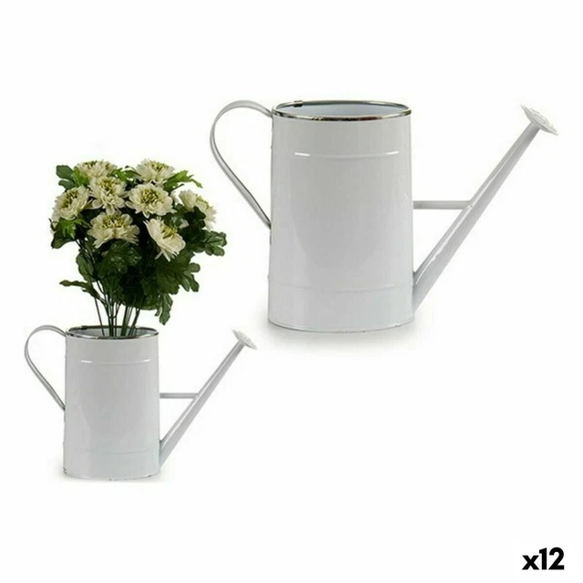 Regadera decorativa Metal Blanco Plateado [10,5 x 22,5 x 38 cm] [12 Unidades]