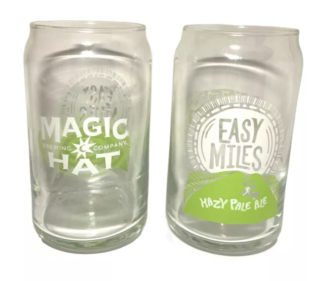Magic Hat Brewing Company Easy Miles Hazy Pale Ale Can Glass | Set of Two (2)
