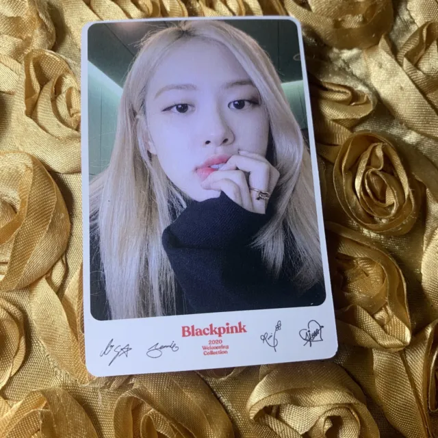 ROSE BLACKPINK Group 2020 Floral Dress Sign Celeb K-pop Girl Photo Card Ring