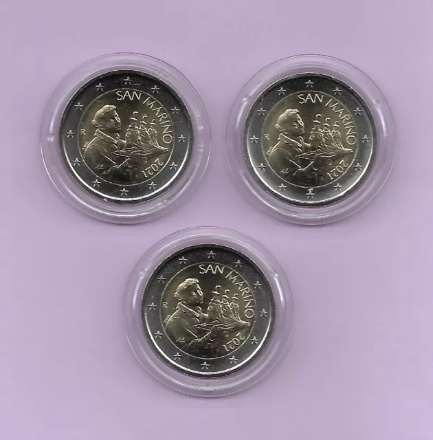 2 euro SAINT MARIN 2021, Sous capsule, UNC, 2 € SAN MARINO 2021, KM 562