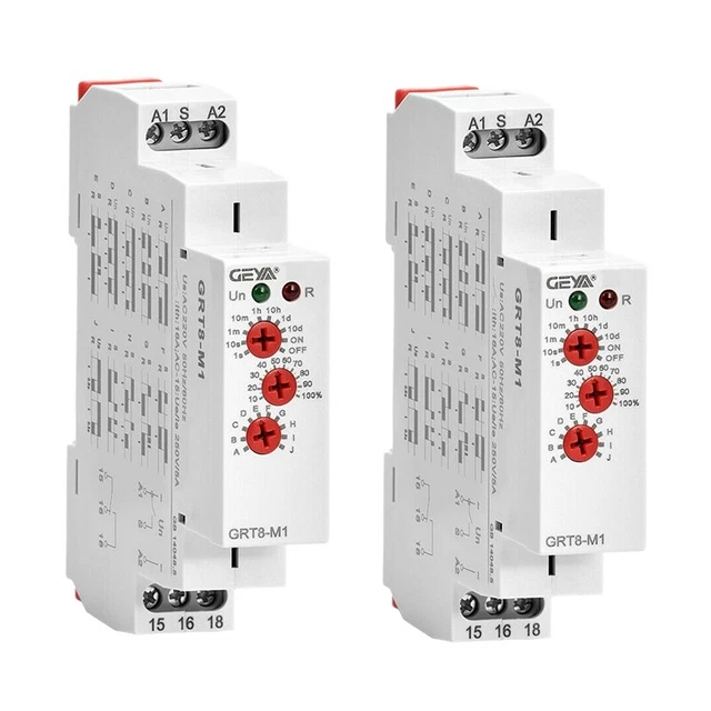 2X  GRT8-M1 Einschalt Verzögerungs Relais 16A AC / DC12V-240V MultifunktionsN2N3