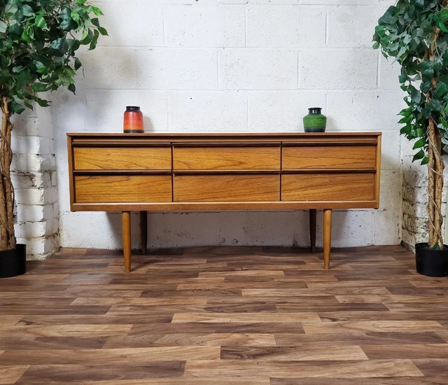 VINTAGE MID CENTURY AUSTINSUITE Teak 6 Drawer Sideboard Danish