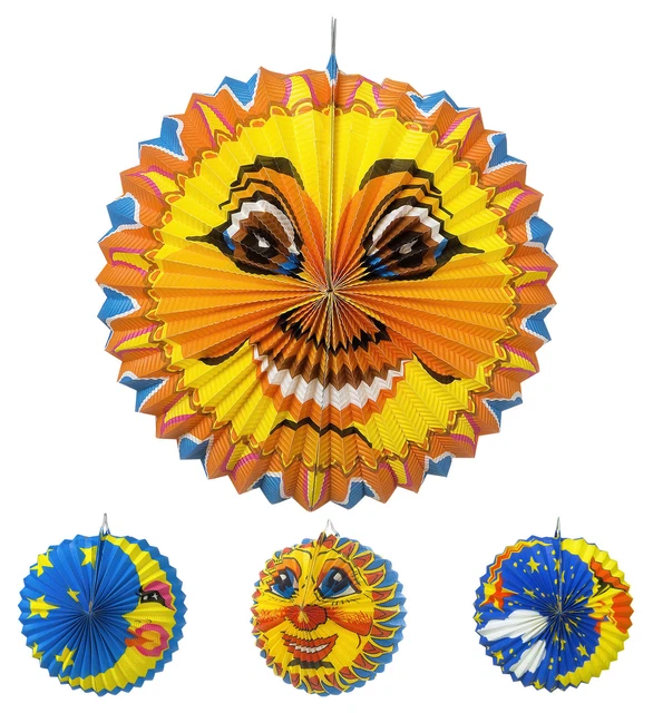 Hezhou Papierlaternen 4er Set - Bunte Partydeko Für Feste & Feiern