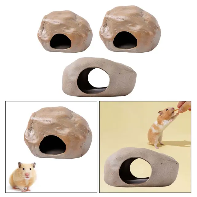Hamster Cave Cage Accessoires Intérieur Extérieur Paysage Céramique Petits