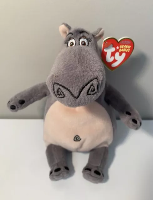 TY Beanie Baby “Gloria” the Hippo from Madagascar Vintage MWNMT (6 inch)