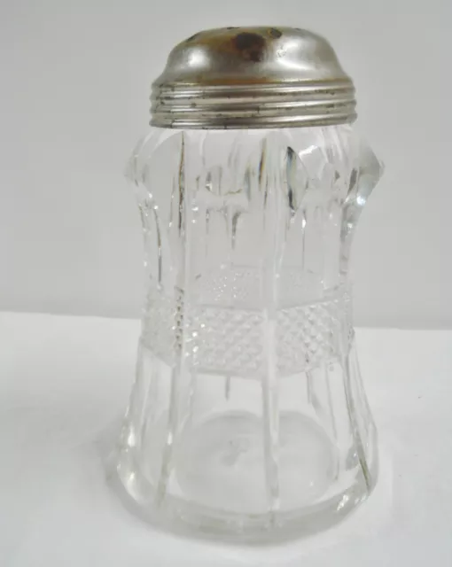 Antique U.S. Glass Virginia Banded Portland EAPG Sugar Shaker Muffineer