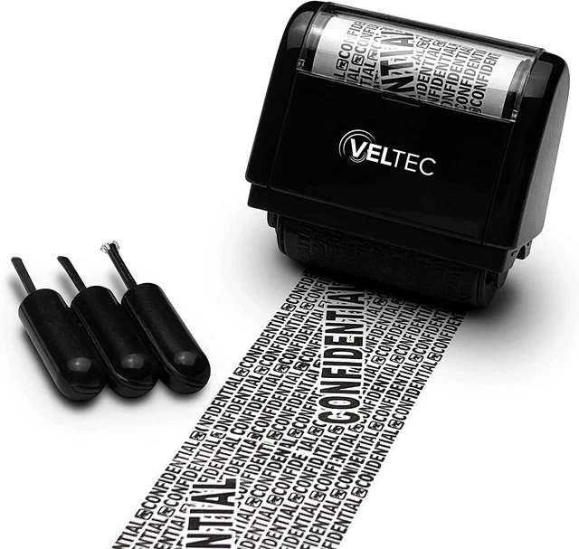 Identity Theft Protection Roller Stamp3 Ink Refills Black