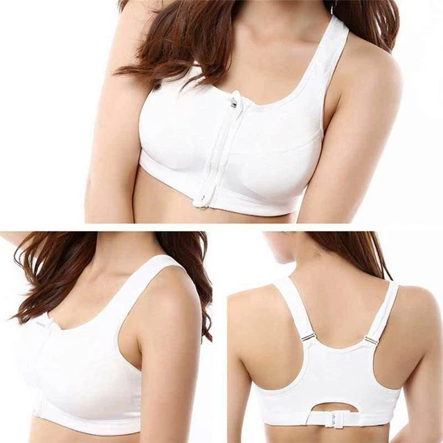 Damen Sport BH Push Up Ohne Bügel Vorderverschluss Fitness Joggen Yoga Bra 11