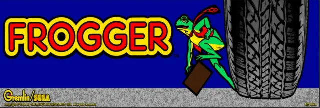 Frogger Arcade Marquee  6" x 18" Metal Sign