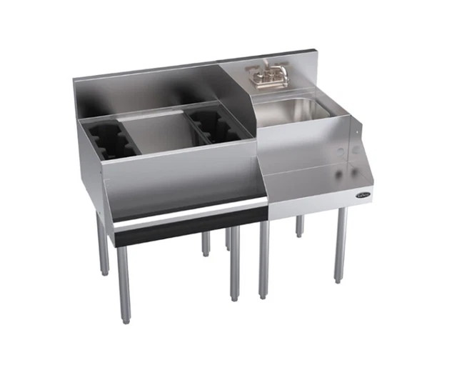 Krowne Metal KR24-W42L-10 Royal Series 42"W Underbar Ice Bin/Cocktail Station