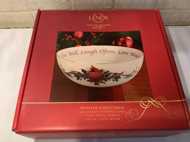 Lenox Winter Greetings Sentimental Serving Bowl 9” New With Tags