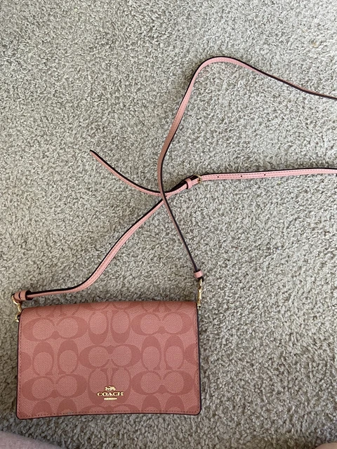 ANNA ROBERT Leather Rust Orange Cross Body Clutch Rosette Bag