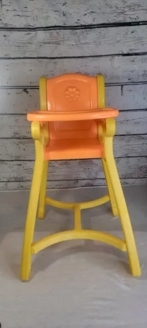 Vintage Mattel Tuff Stuff Baby Doll High Chair Orange & Yellow 1980 Vintage Mattel Tuff Stuff Baby Doll High Chair Orange & Yellow 1980