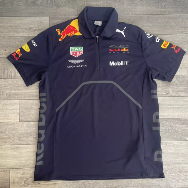 RED BULL RACING F1 Team Polo Shirt Size Large Short Sleeve Puma VGC £31 ...