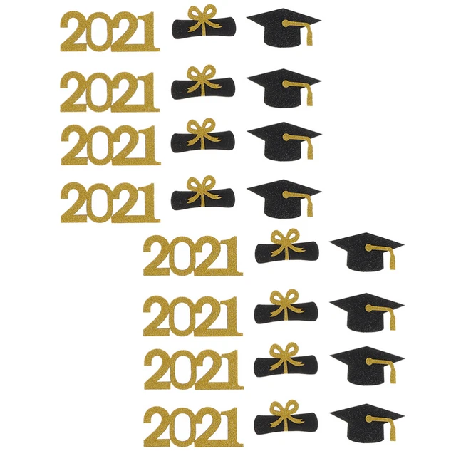 200 Coriandoli Glitterati Per Festa Di Laurea In Infermieristica – Congrats Nurse, Bicchieri, Stelle E Torte, Rosso Oro Nero