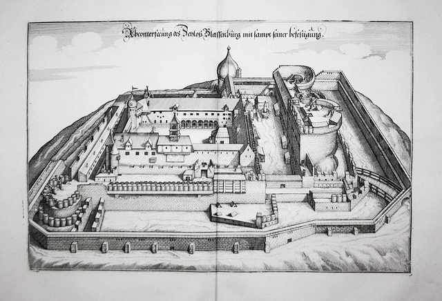 Kulmbach Schloss Plassenburg Oberfranken Bayern Kupferstich Merian 1650