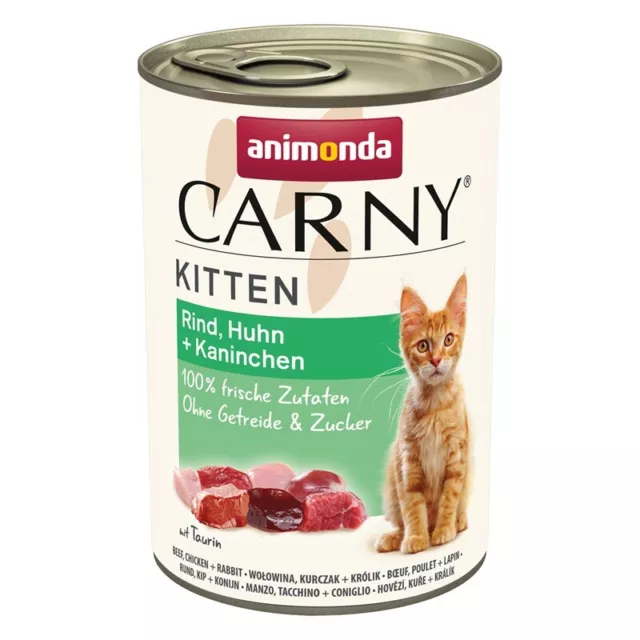 Animonda Carny Gatito Vacuno, Pollo & Conejos 24 X 400g ( 8,95€/ KG)