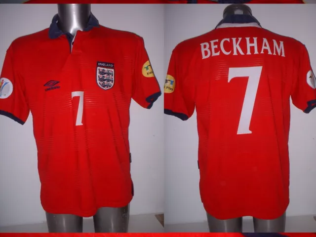 England David Beckham Shirt Jersey Football Soccer Adult XXL Vintage Top Euro