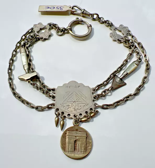 Antike Masonic Taschenuhren Kette  Uhrenkette Jüdisc Watch Chain Judaic 12102018
