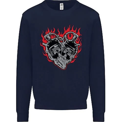 Felpa Maglione Moto Biker Heart Moto Moto da Uomo 3