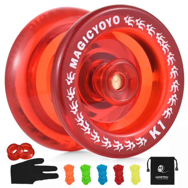 Unresponsive  for Kids Yo-Yo Ball with 5 Replacement Strings Glove G3L9