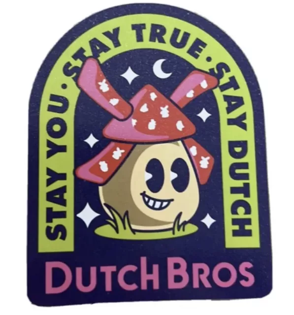 *NEW* DUTCH BROS Sticker MARCH 2023 Mushroom Windmill Purple Stay You