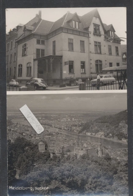 Heidelberg Neckar Fotokarte Ortsansicht Straße Haus gest. 1957