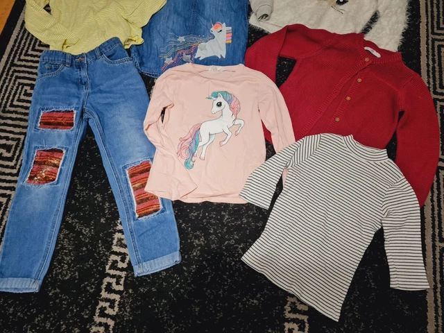 #A40💜 Huge Bundle Of Girls Clothes 6-7years NEXT GEORGE H&M M&S F&F GAP PRIMARK 9