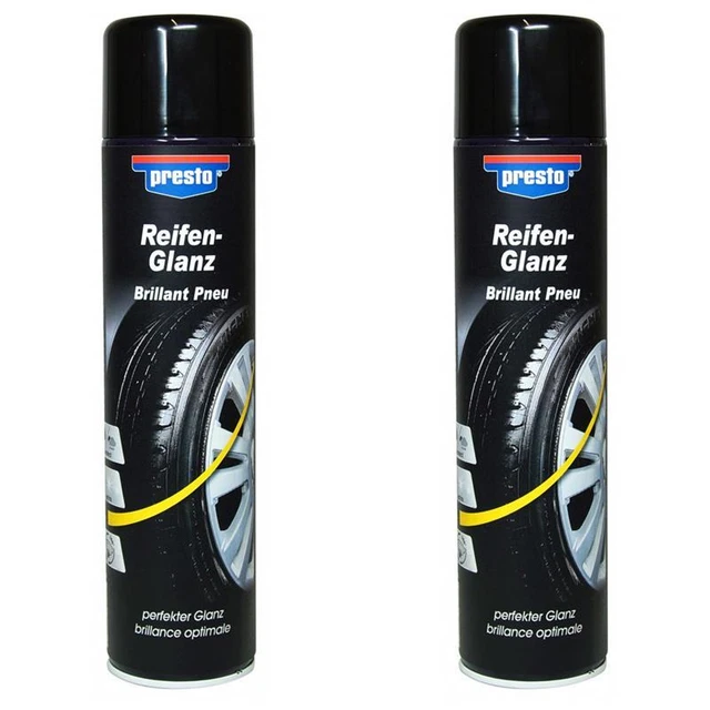 2 x presto Reifenglanz-Spray 600ml 383458 Anti-Schmutz Reifen-Schwarz Fahrrad