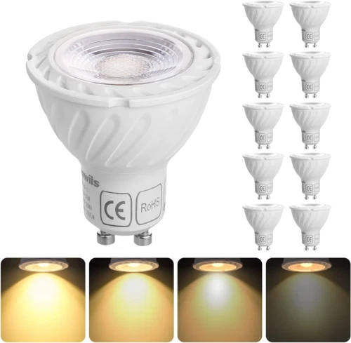 DEWENWILS 10 Pack GU10 LED Bulbs Dimmable, Warm White 2700K, 5W(50W...