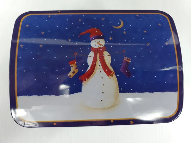 CHRISTMAS HOKIDAY THEMED COLLECTIBLE METAL HINGED TIN BOX Box 76