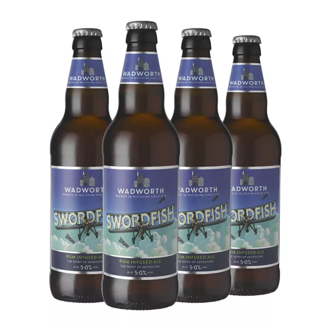 Wadworth Swordfish – Rum Infused Ale 500ml Glass Bottle - Pack of 4