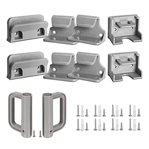 Retractable Baby Gate Replacement Parts Kit Grey Pet Gate Full Set Wall
