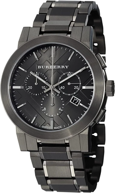BURBERRY wristwatch BU9354 City metal belt chronograph Metal Black New
