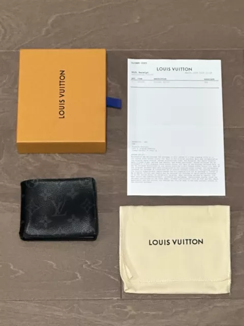 LOUIS VUITTON MENS Monogram Eclipse Bifold Slender Wallet (M62294) $129.95  - PicClick